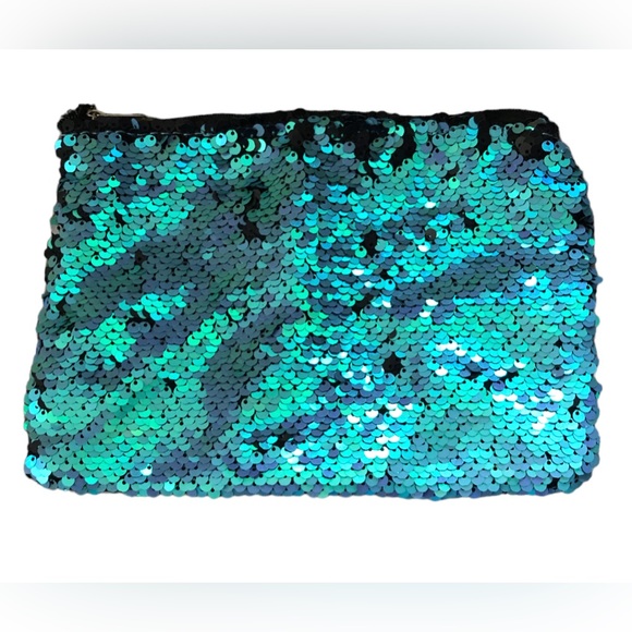 5/$25 2 Toned Sequined Cosmetic Bag Or Kids Toy Storage Bag - Picture 2 of 3